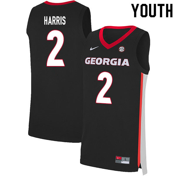 2020 Youth #2 Jordan Harris Georgia Bulldogs College Basketball Jerseys Sale-Black